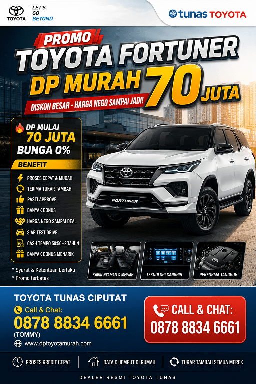 FORTUNER DP 70 JUTA